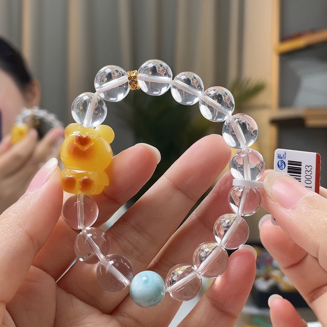 琥珀裸石未镶嵌蜜蜡手串