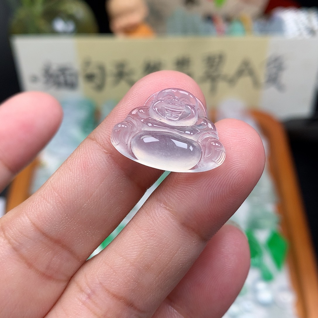 翡翠裸石缅甸天然A货翡翠冰种佛公