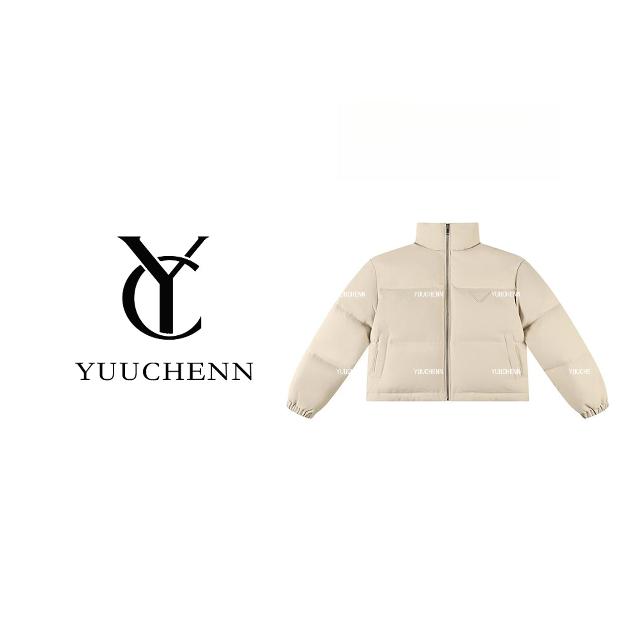 YUUCHENN短款白鹅绒羽绒服女宽松韩版冬季新款简约外套23C29645