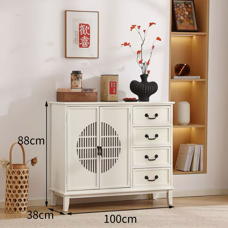 新中式实木收纳柜100*38*88美式复古餐边茶水柜