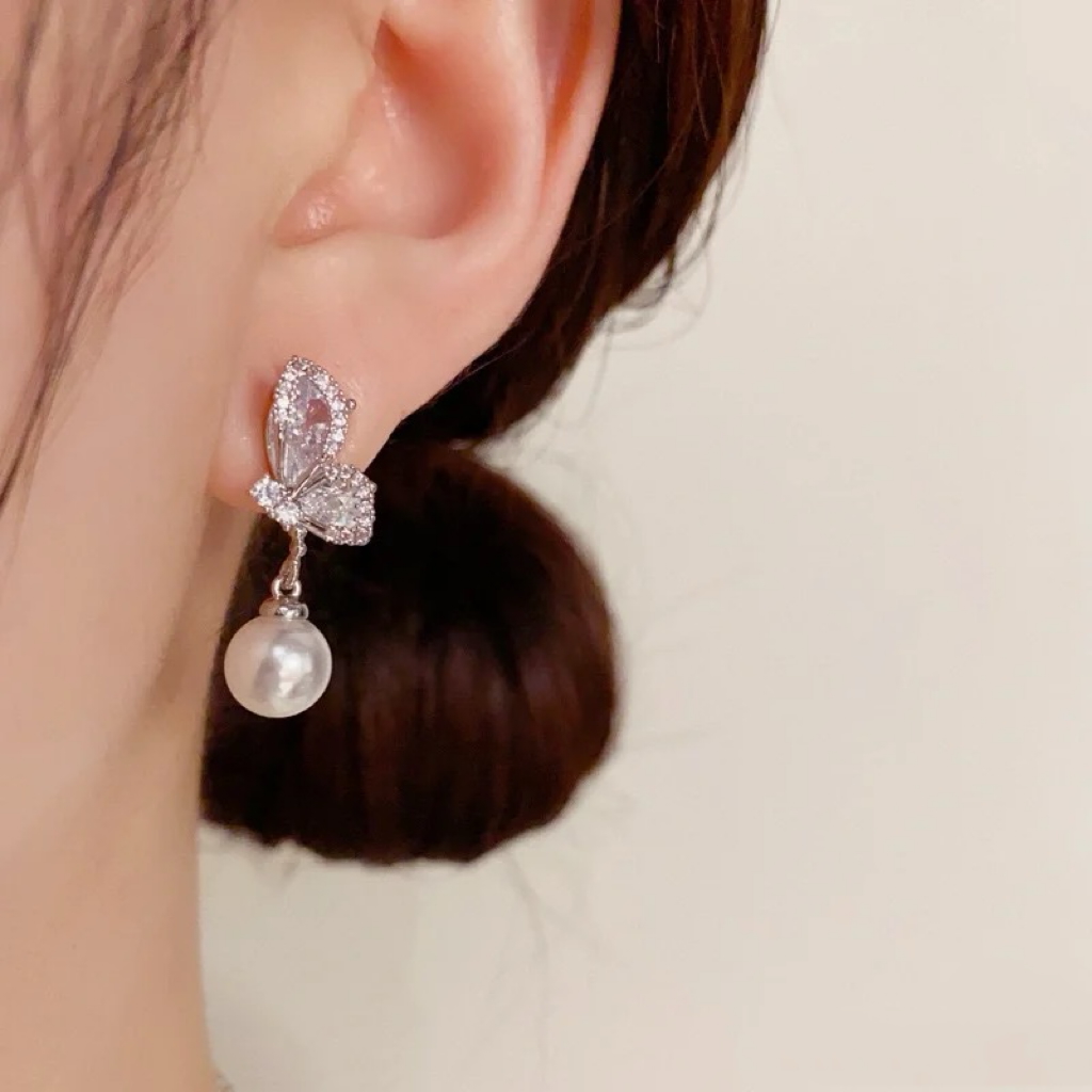 铜合金锆石耳饰 时尚耳钉通用链接3