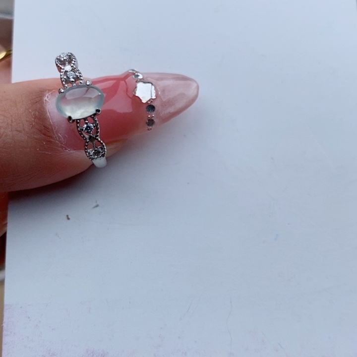 翡翠戒指银S925镶嵌11111