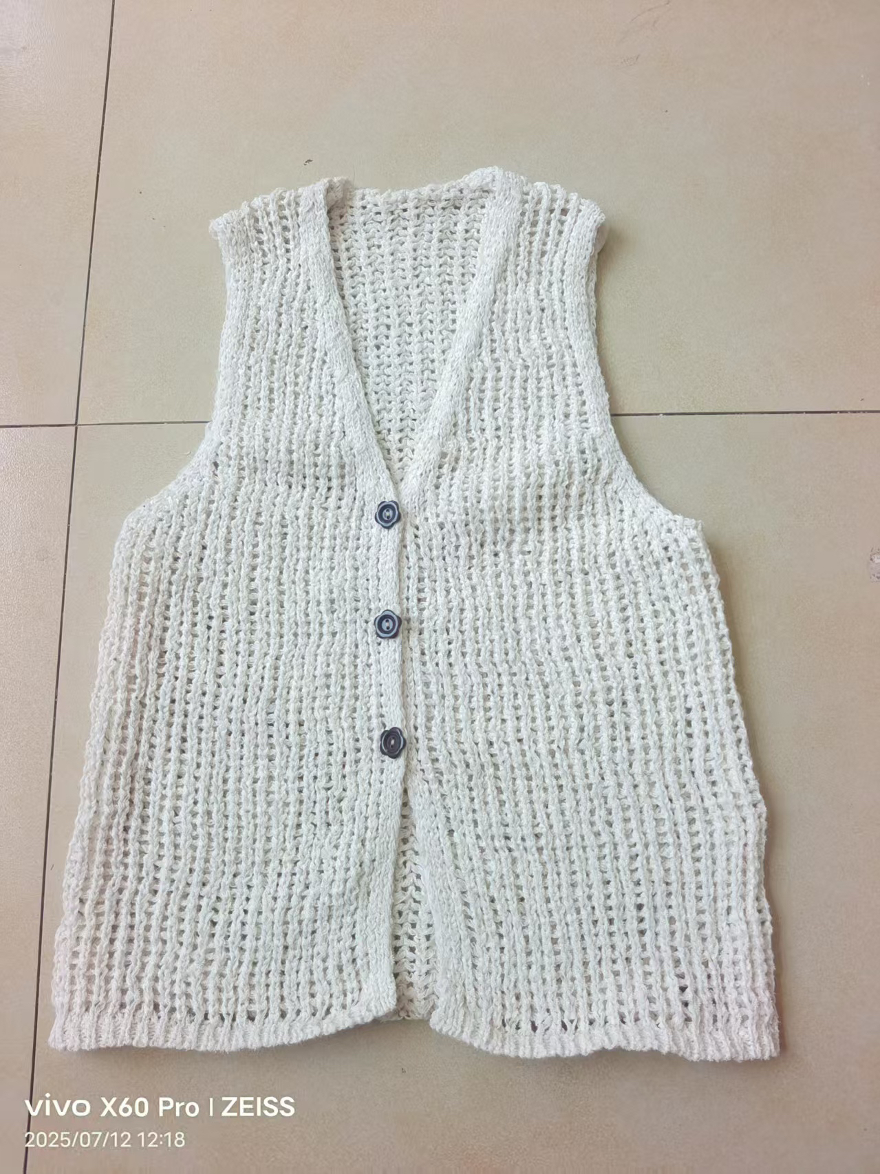 出口日韩镂空棉布条马甲女