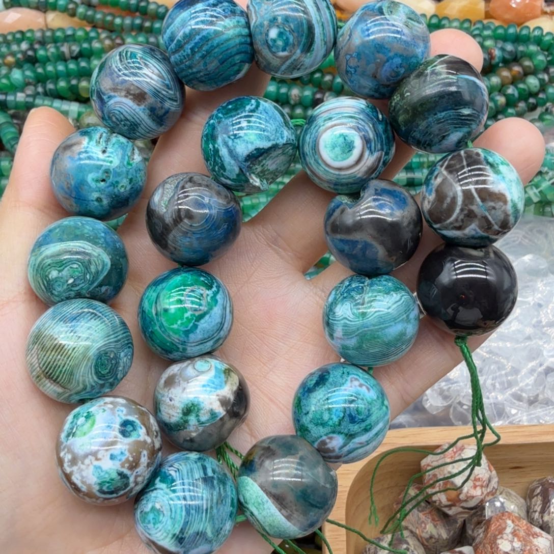 未镶嵌珠宝半成品水晶卡20地球玛恼一条