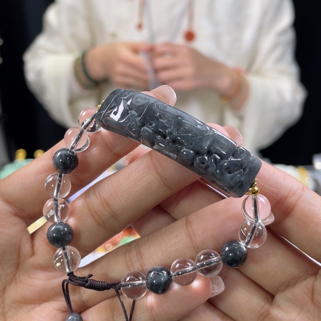 翡翠手链未镶嵌代编织