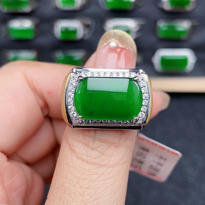 翡翠戒指银S925镶嵌编号2377没有运费险