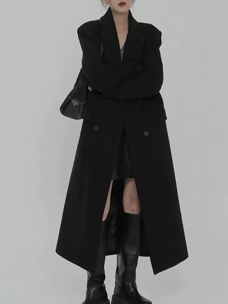 8816 毛呢外套女夹棉加厚秋冬季韩版加棉呢子大衣