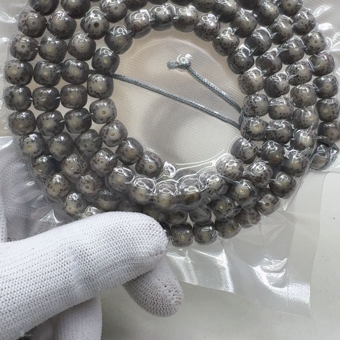 星月菩提手串23创世黑冰月留白9左右桶108