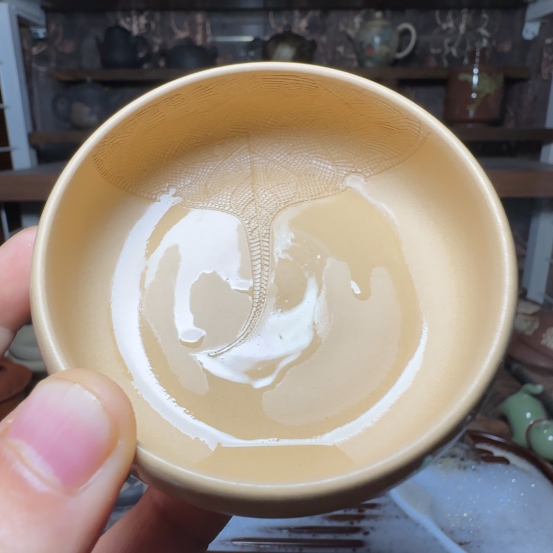 陶瓷建水紫陶白泥内刻