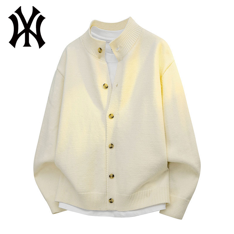 【奥特莱斯】秋季新款纯色简约男士复古纽扣针织毛衣开衫舒适宽松