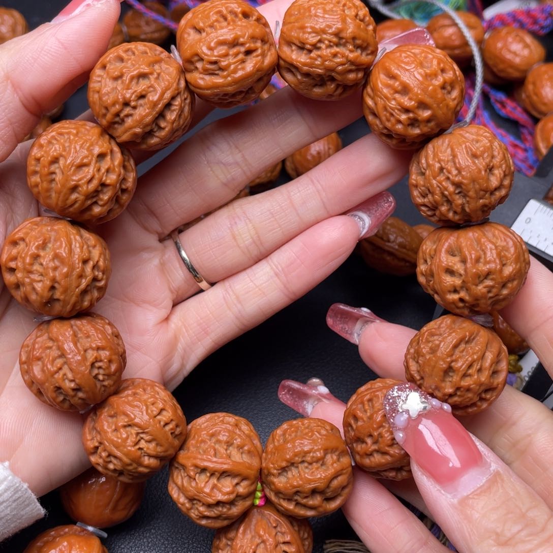 文玩核桃手串珊瑚纹粗筋八棱