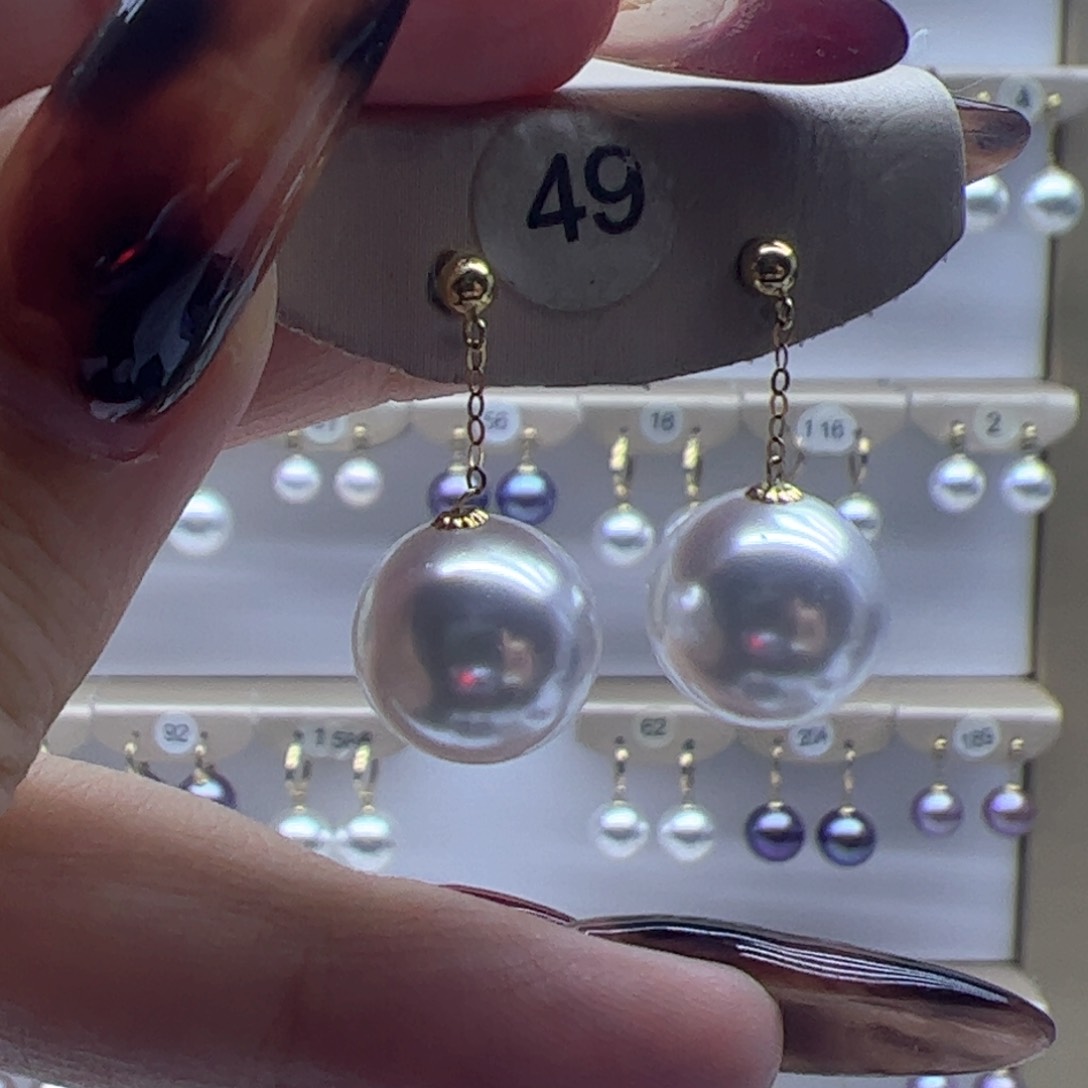 淡水珍珠耳饰18K金镶嵌