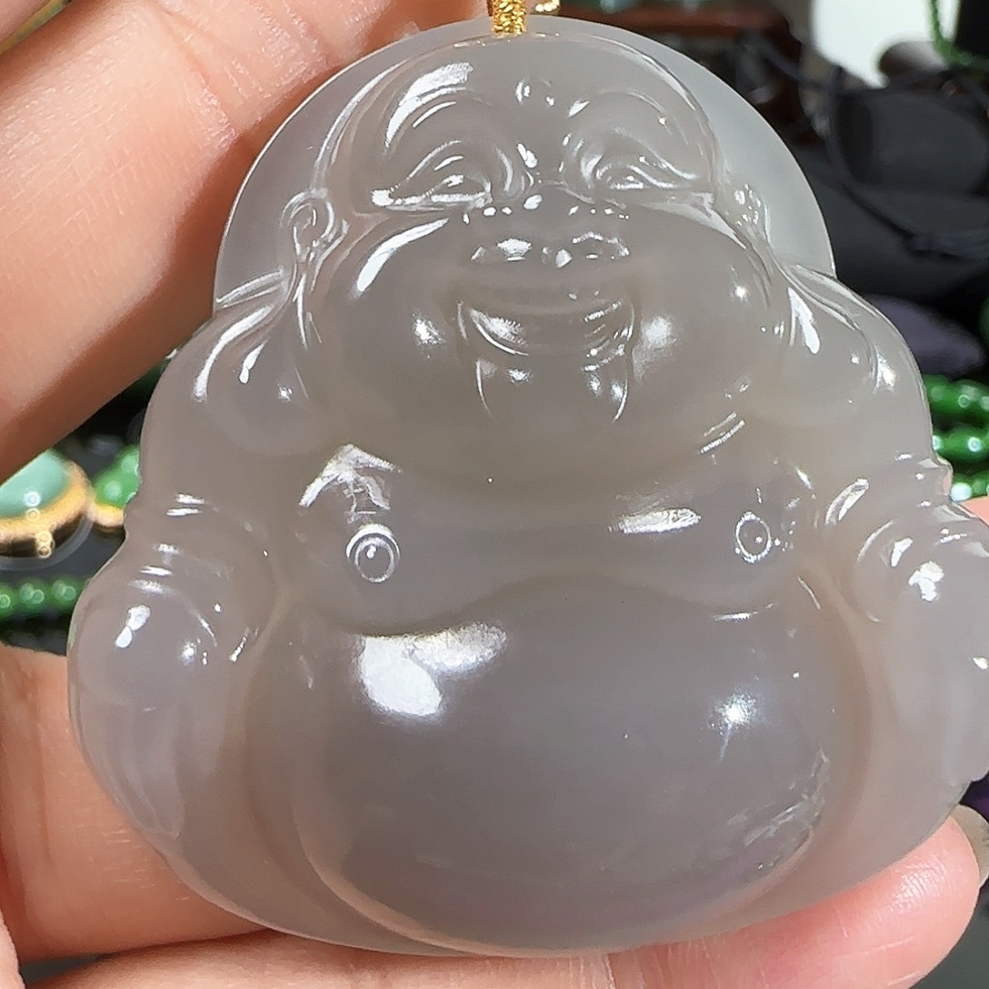 和田玉颈饰银S925镶嵌