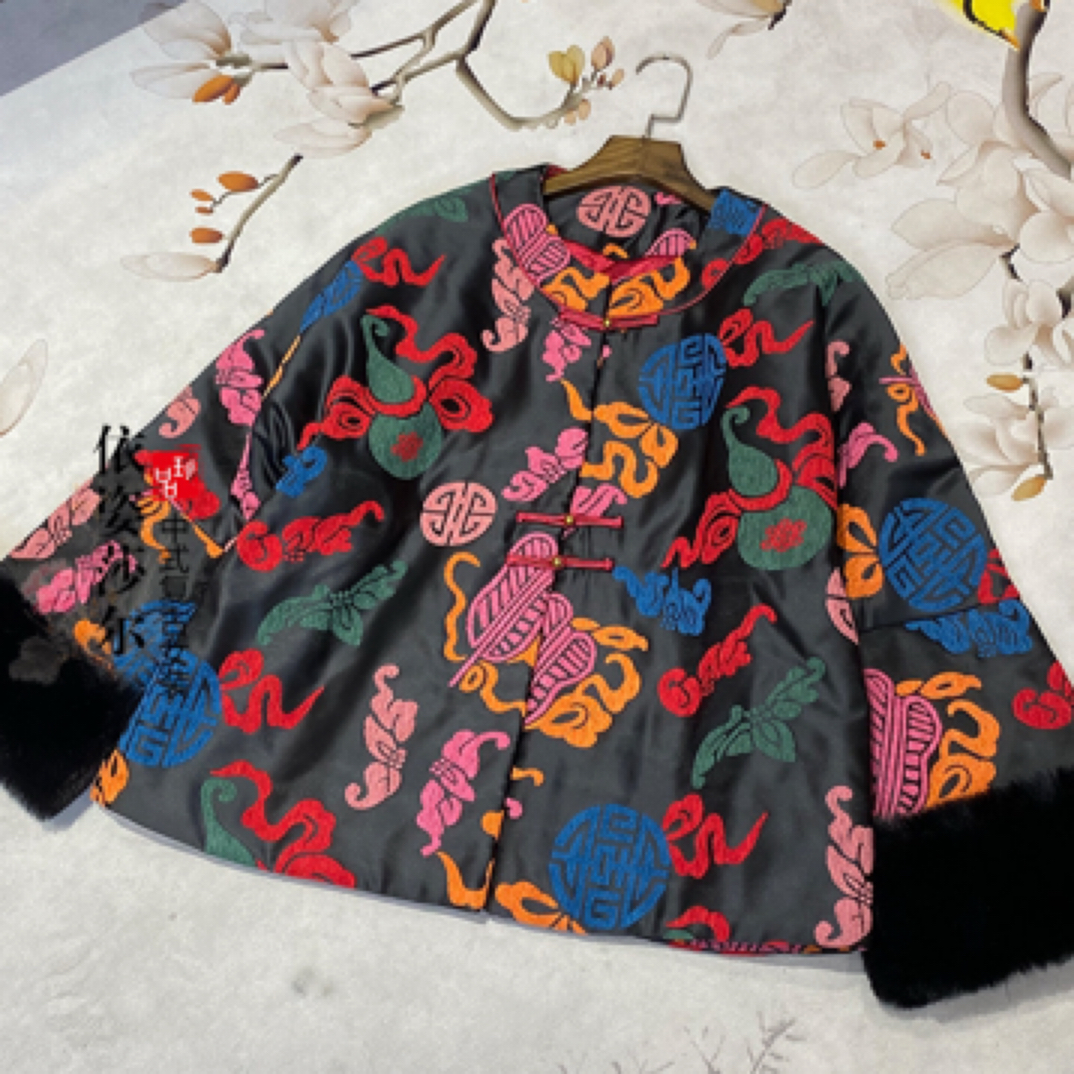【高端仿漳绒宝扇花加厚款】冬季面料