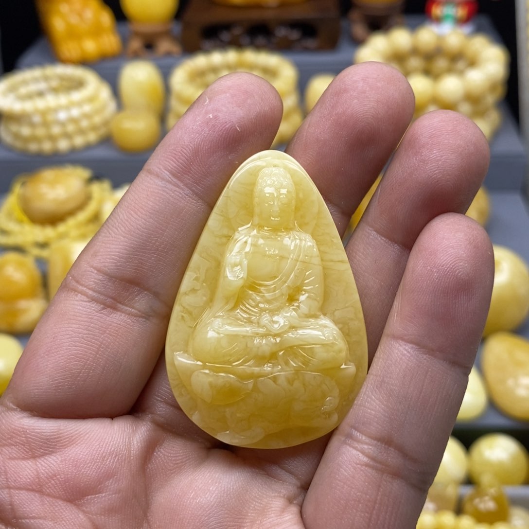 蜜蜡吊坠(不含链)未镶嵌红**梦