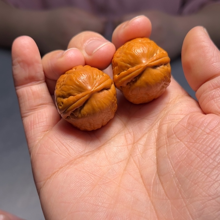 文玩核桃把件方尊玉蝉8268