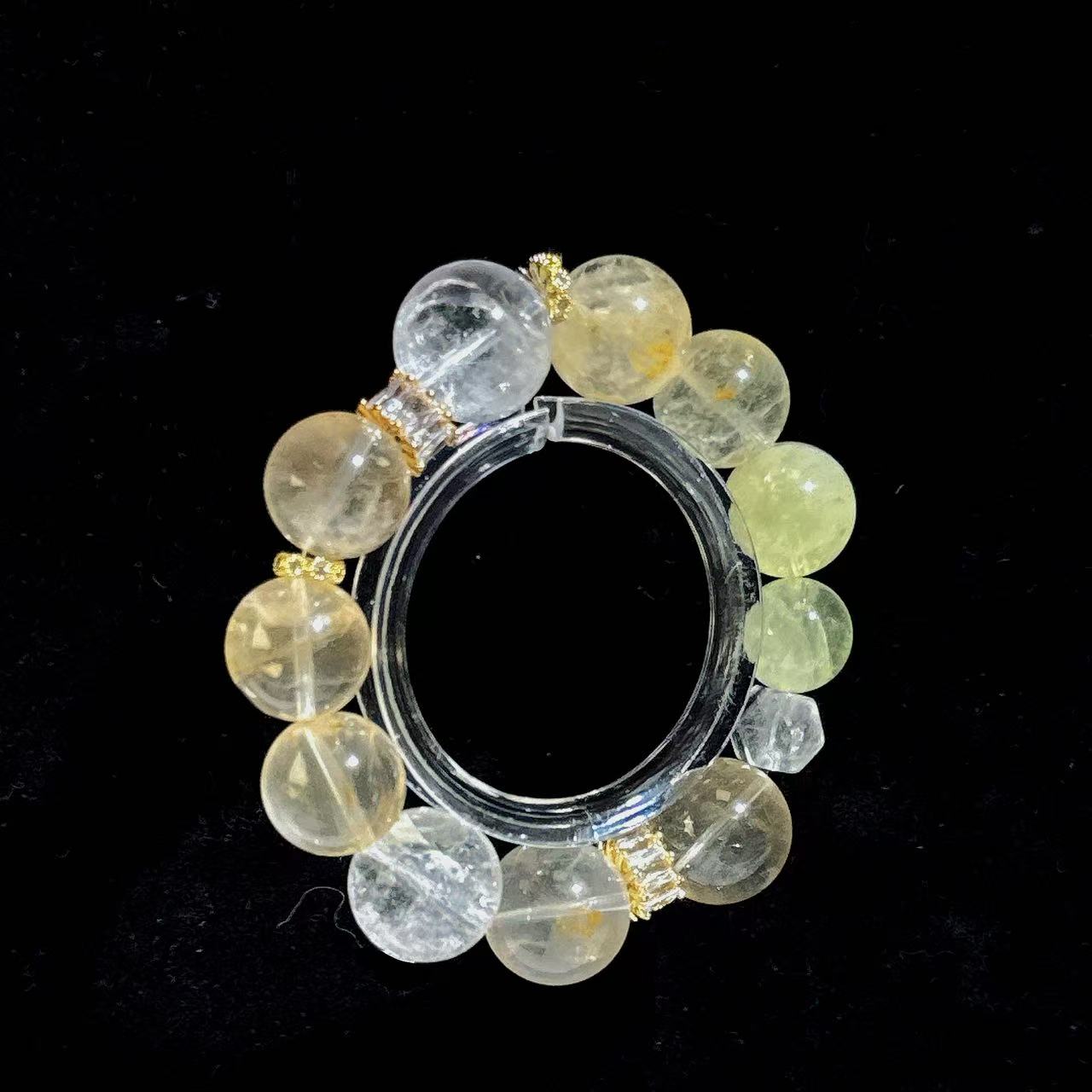 【黄胶花系列】天然水晶黄胶花白黄阿赛水晶手串多样性发货建议慎拍