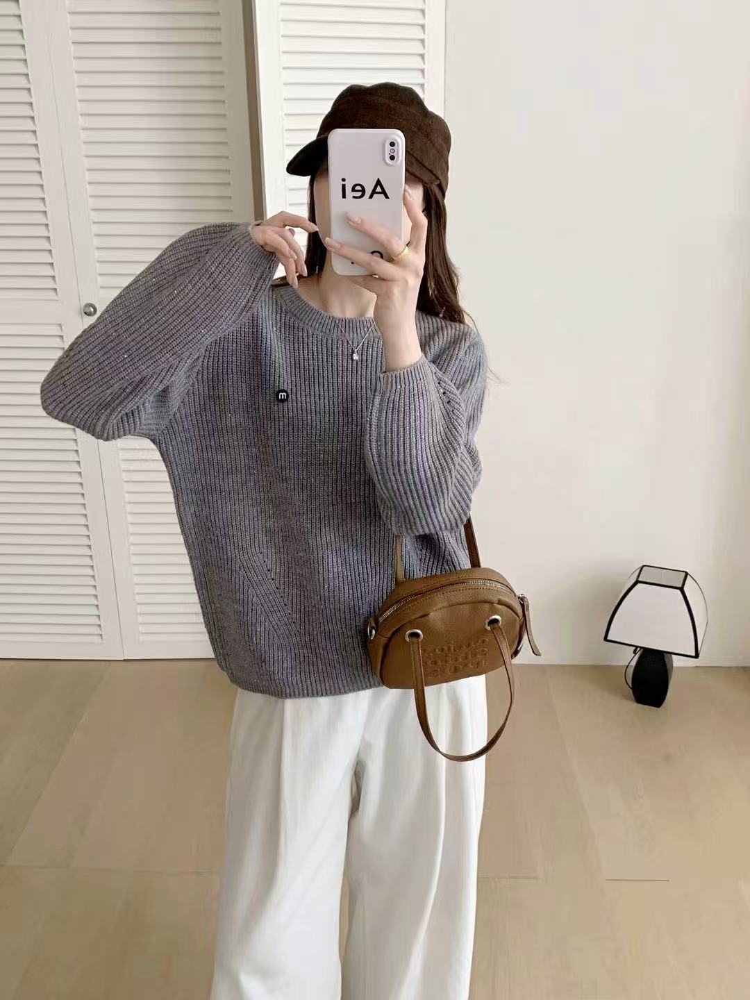 630女装毛针织衫时尚休闲百搭宽松慵懒风套头针织衫