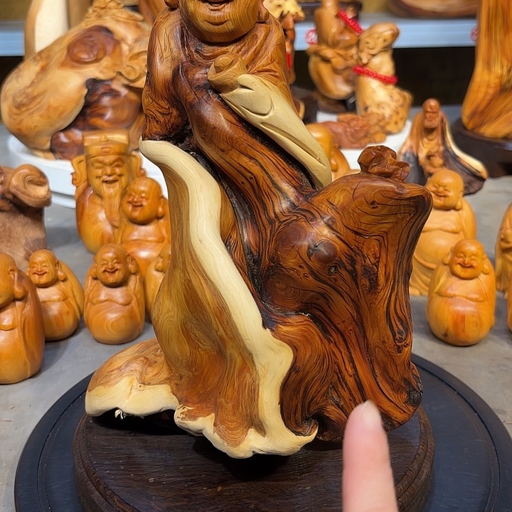 柏木太行崖柏弥勒佛