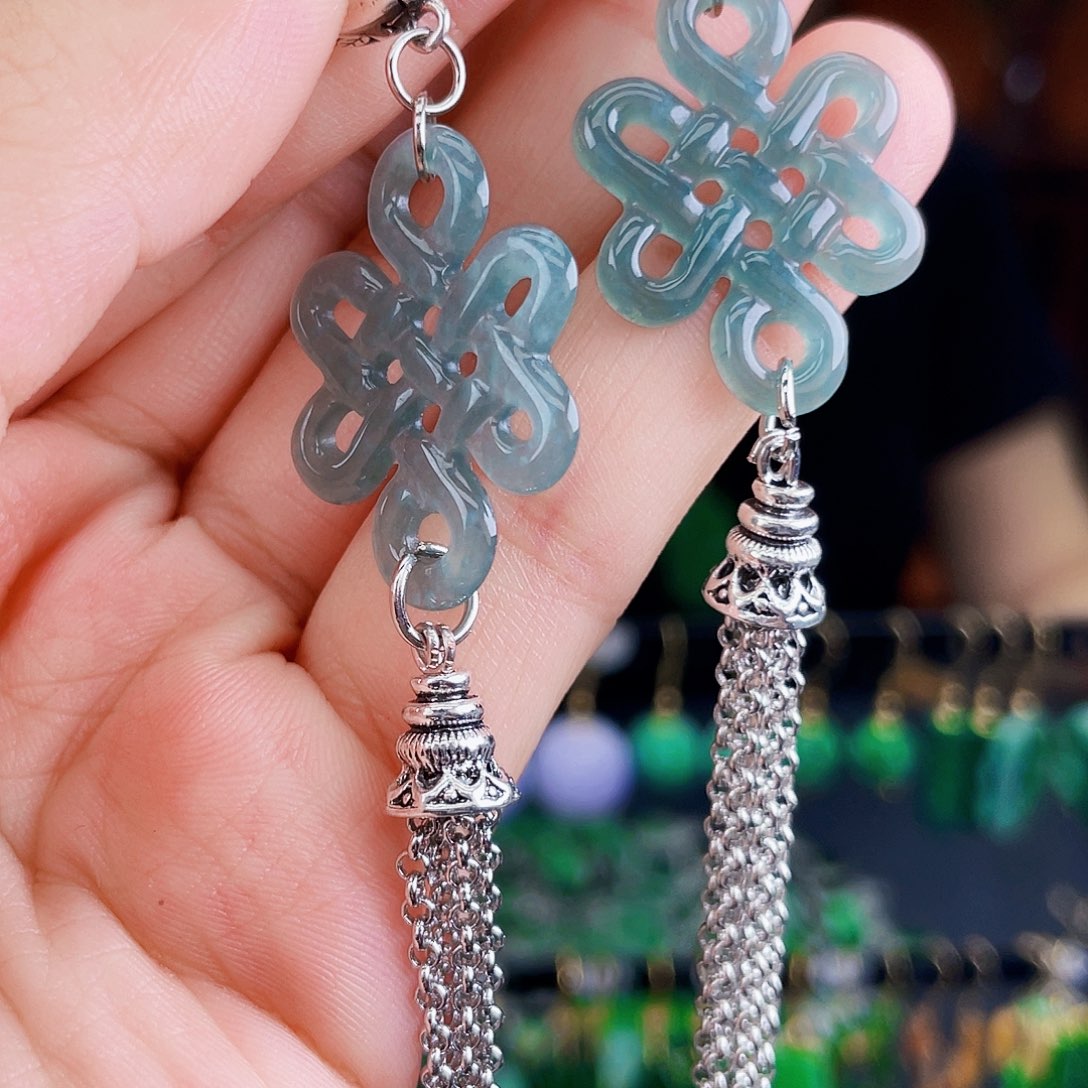 翡翠未镶嵌耳饰饰品