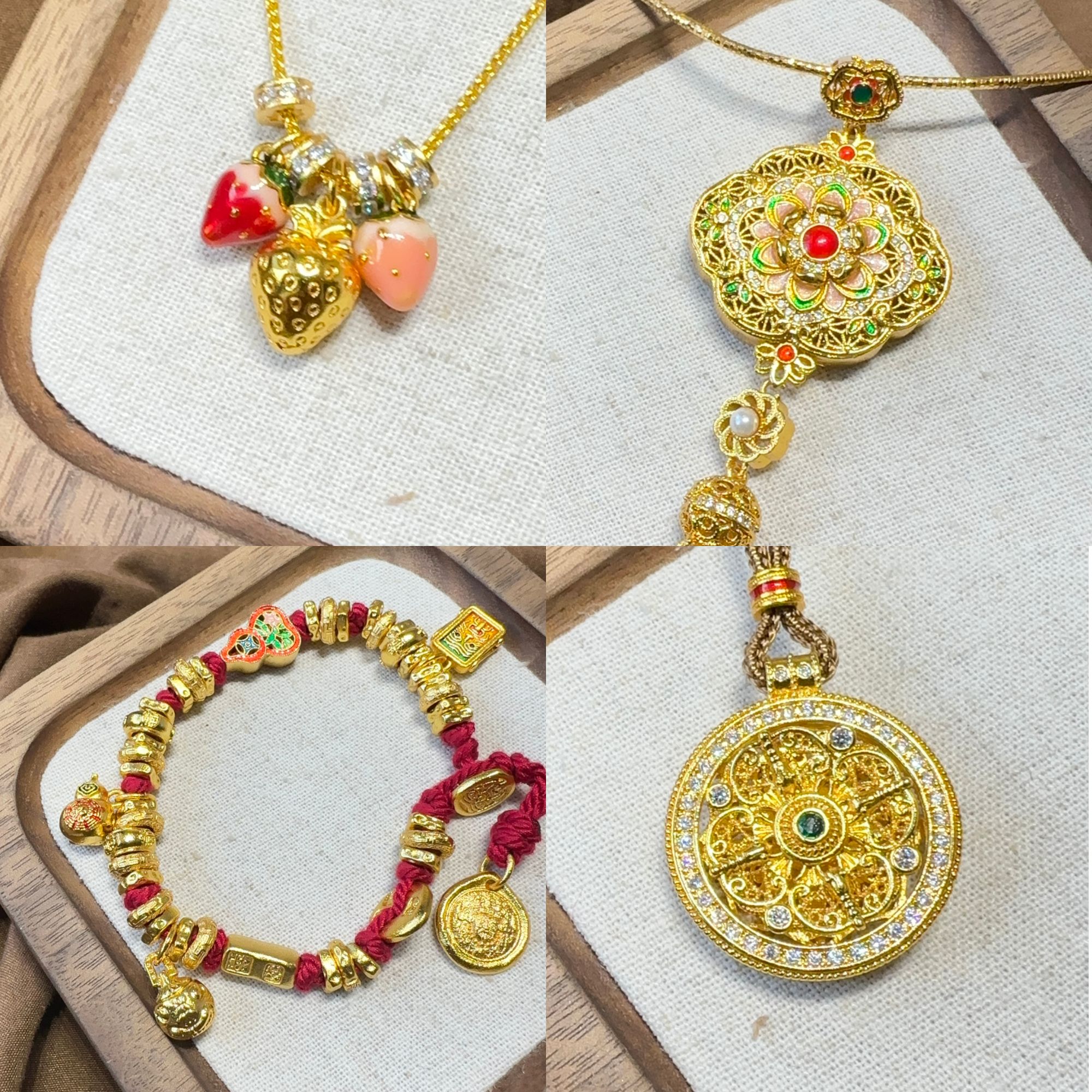 铜合金耳饰 AAA花开见喜A气质百搭百搭女士古法金色复古