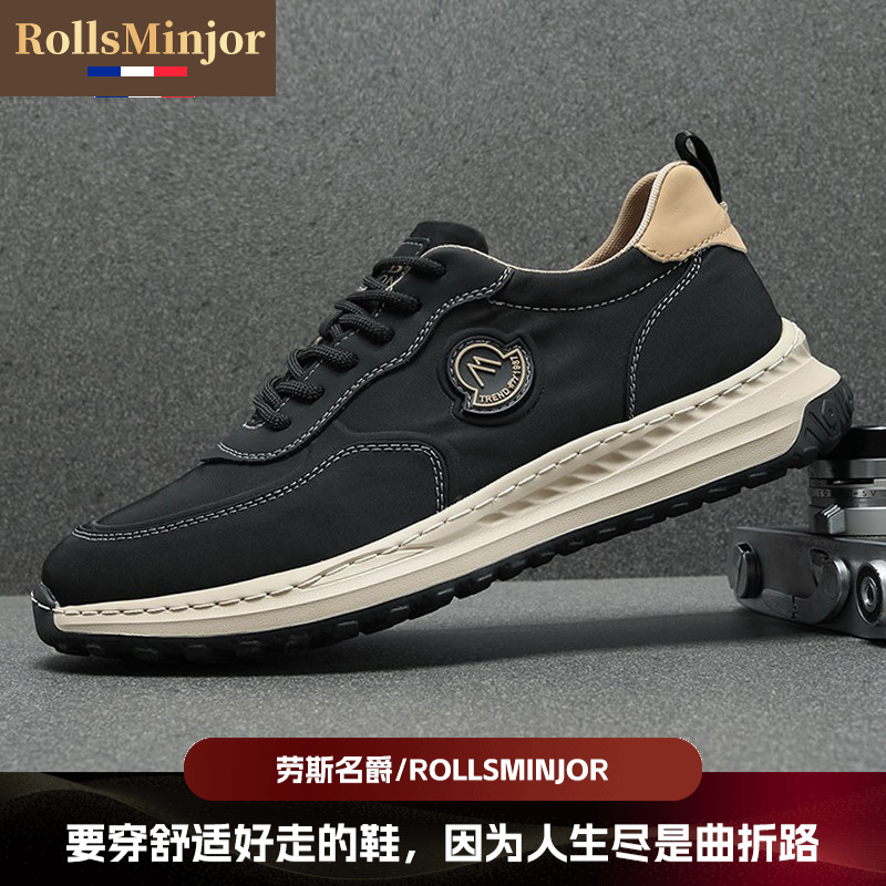 劳斯名爵夏季帆布鞋男低帮时尚透气休闲鞋男舒适轻便百搭鞋子男防