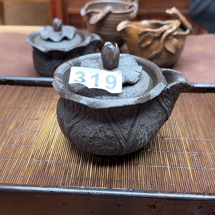 纯手工制作粗陶茶具小***花