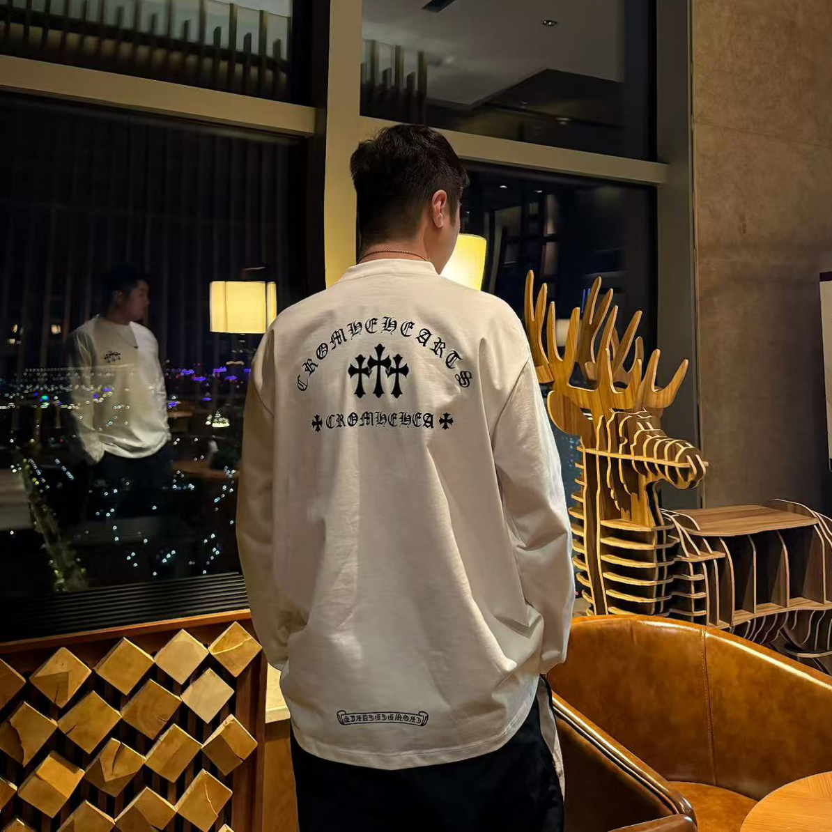 2570克罗家秋冬新款时尚百搭休闲潮流长袖T恤320克