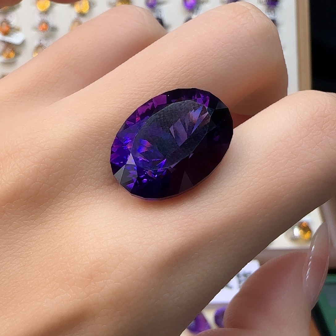 鸦***乐银S925镶嵌水晶珠宝半成品G 乌拉圭20克拉