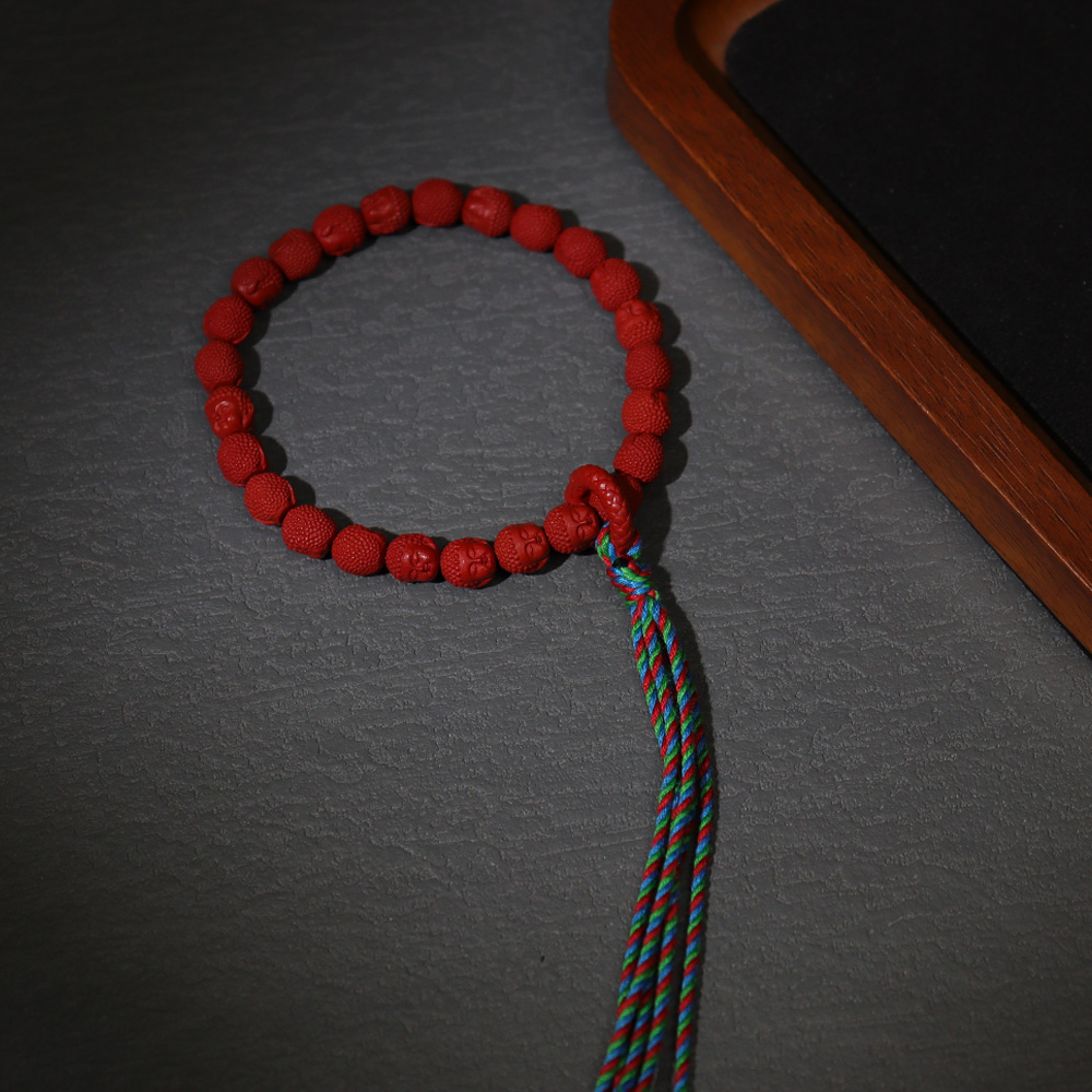 含辰砂工艺品朱砂手串·7mm+佛头款·SZS3003