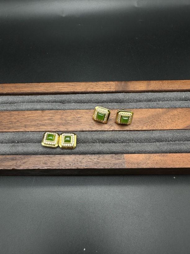 【牛牛严选】和田玉耳钉 多样性只发一件 K/0034/P