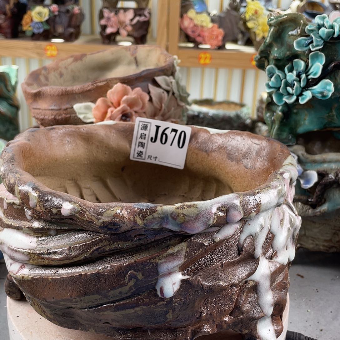 紫砂花盆景德镇陶瓷多肉670