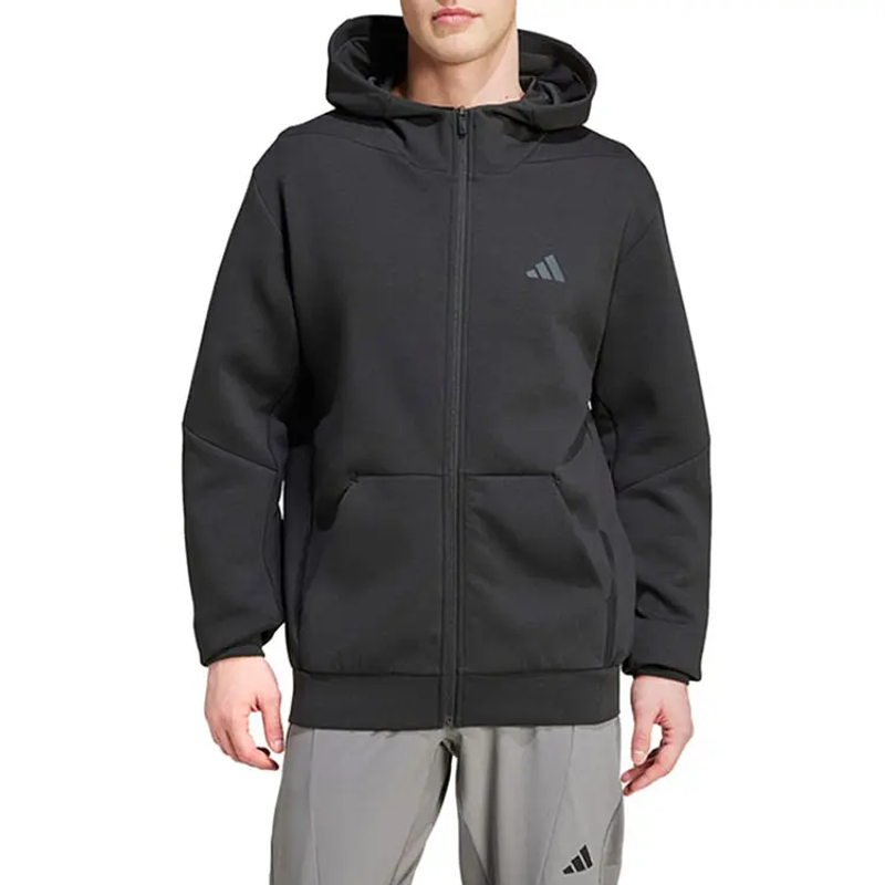 adidas/阿迪达斯男子舒适休闲运动健身连帽加绒夹克外套IY1131