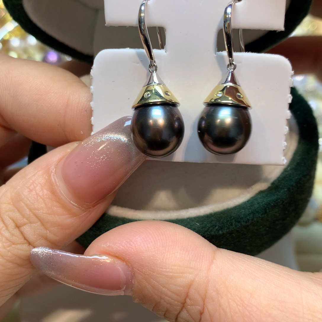 海水珍珠耳饰银S925镶嵌