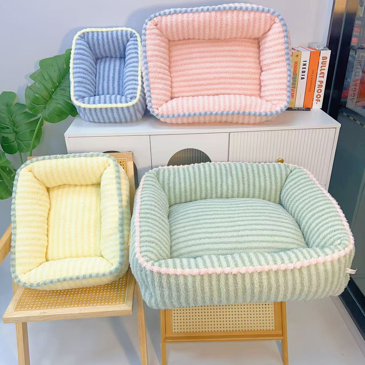 【不可拆月亮绒方窝】HZ 宠物方窝 加厚保暖 猫狗通用冬款棉窝