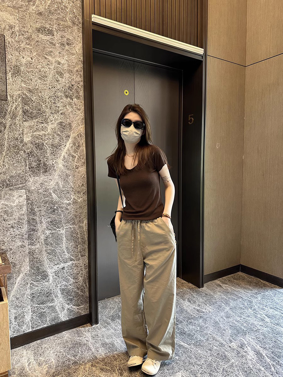 Yvonne casual小个子慵懒风休闲裤女宽松显瘦直筒裤阔腿裤长裤子