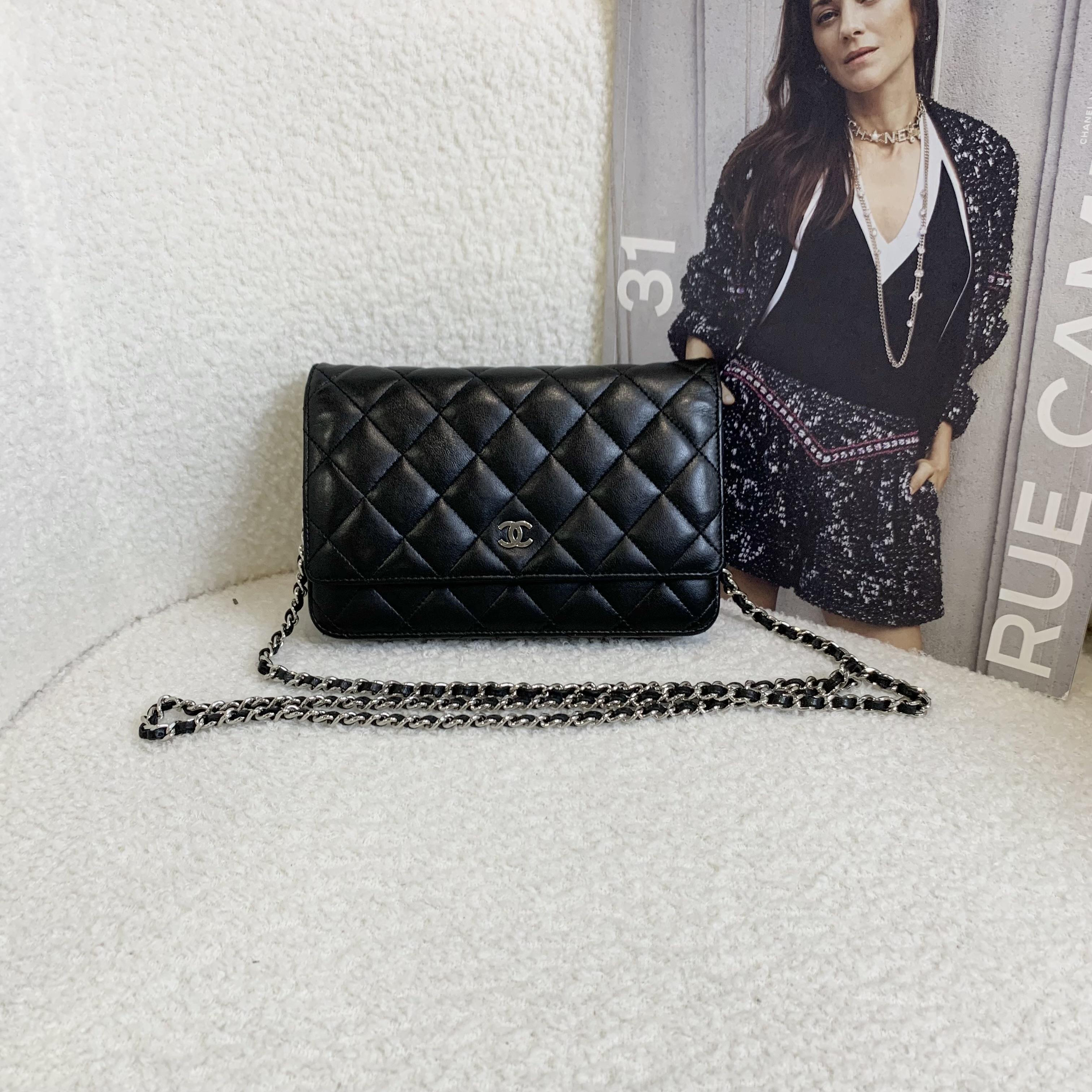 95新 Chanel/香奈儿 壹臻/黑银woc包 23开 69779496