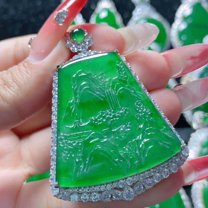 翡翠颈饰银S925镶嵌祝*二               