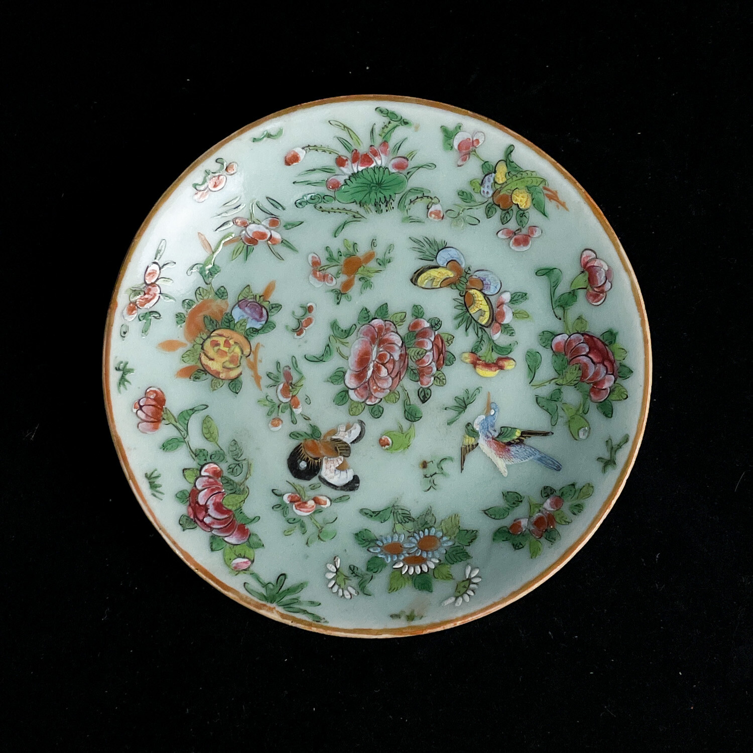 M25LW007319 - 清道光豆青釉花鸟纹盘11