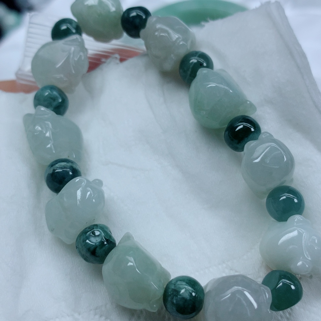 翡翠未镶嵌项链珠子珠