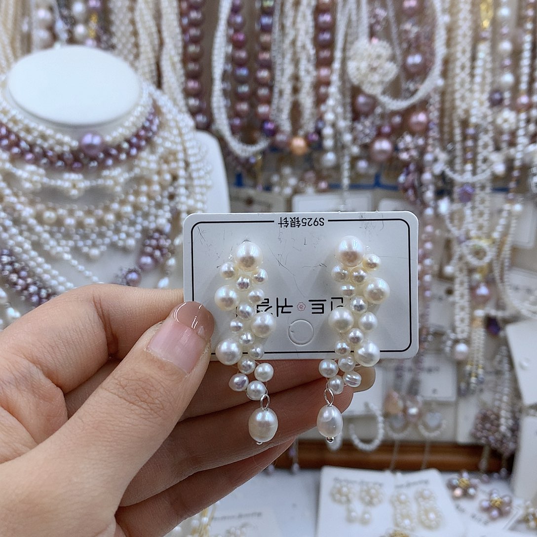 项链银S925镀金镶嵌淡水珍珠