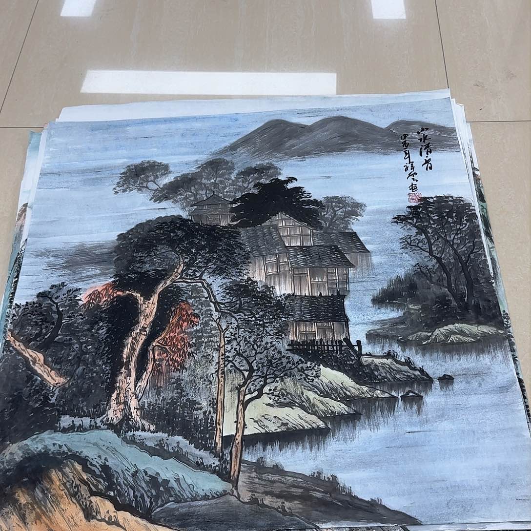 国画国画作品多次