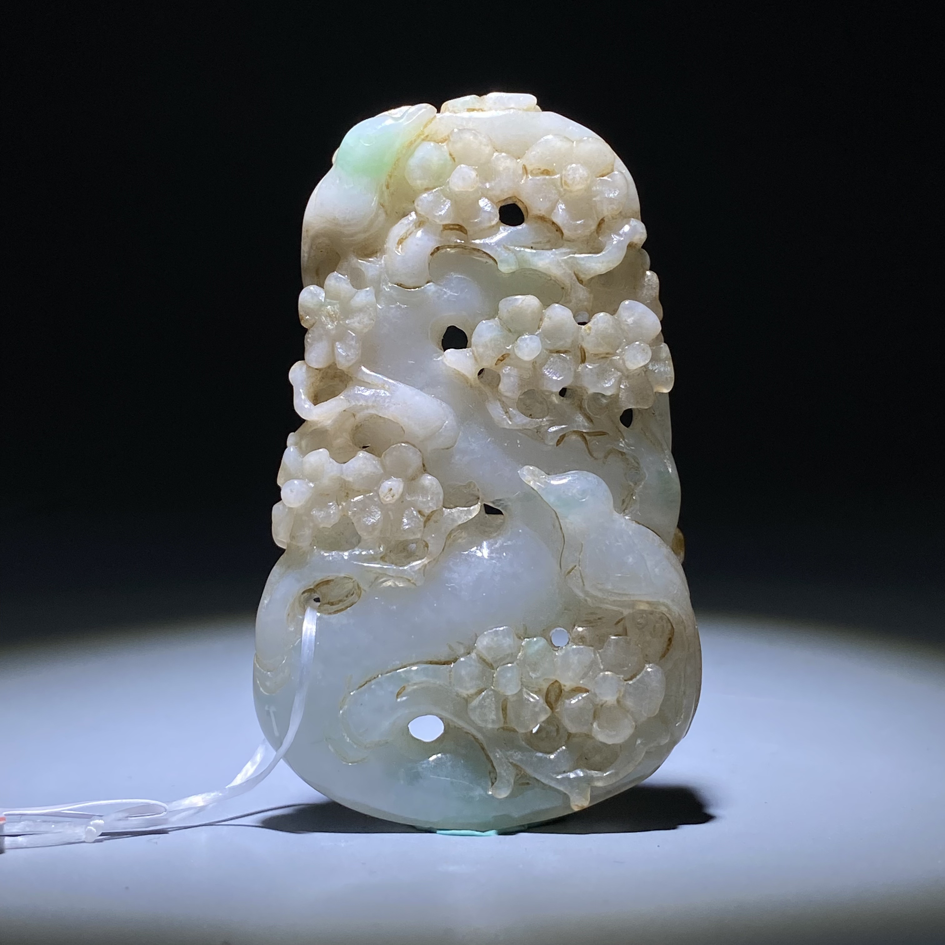 清-翡翠喜上眉梢挂件2504290002