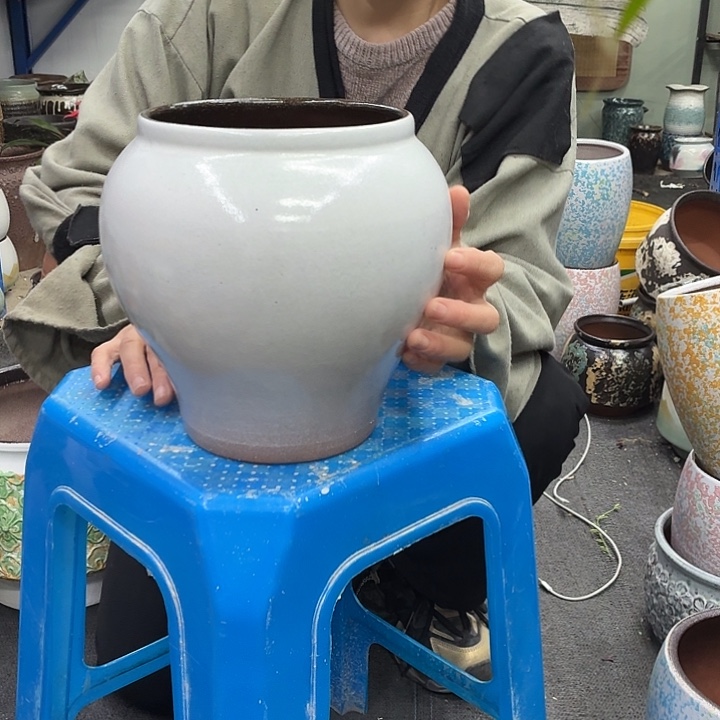 16×21 -粗陶花盆有孔-买买买