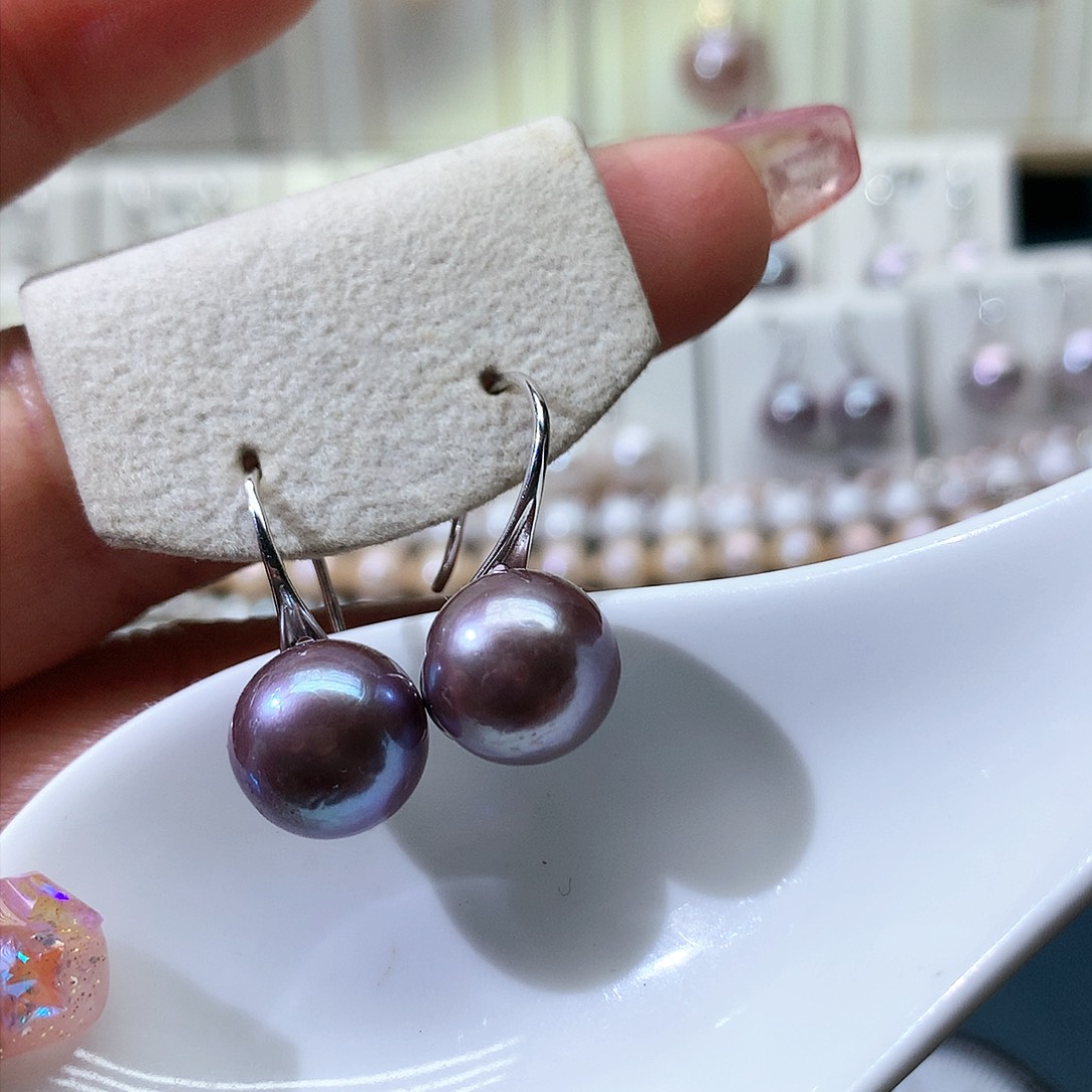 淡水珍珠耳饰银S925镶嵌