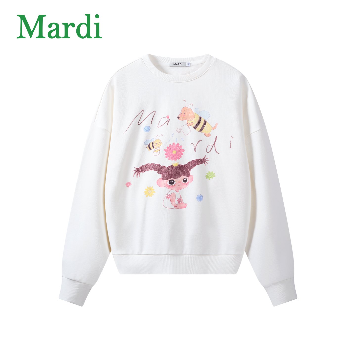 Mardi【小蜜蜂】雏菊印花波西米亚圆领卫衣秋冬设计师款MZZ2612252