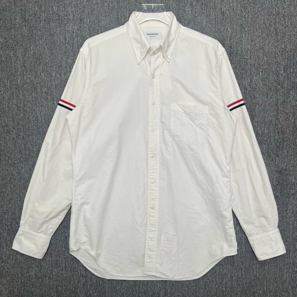 90新 THOMBROWNE TB 经典臂环条纹长袖衬衫/4码/9新/13574