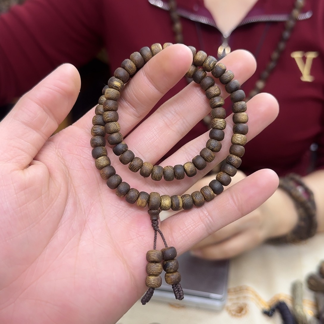 沉香木手串白棋 99 沉算盘珠单圈 0.7-9 克多样性发一