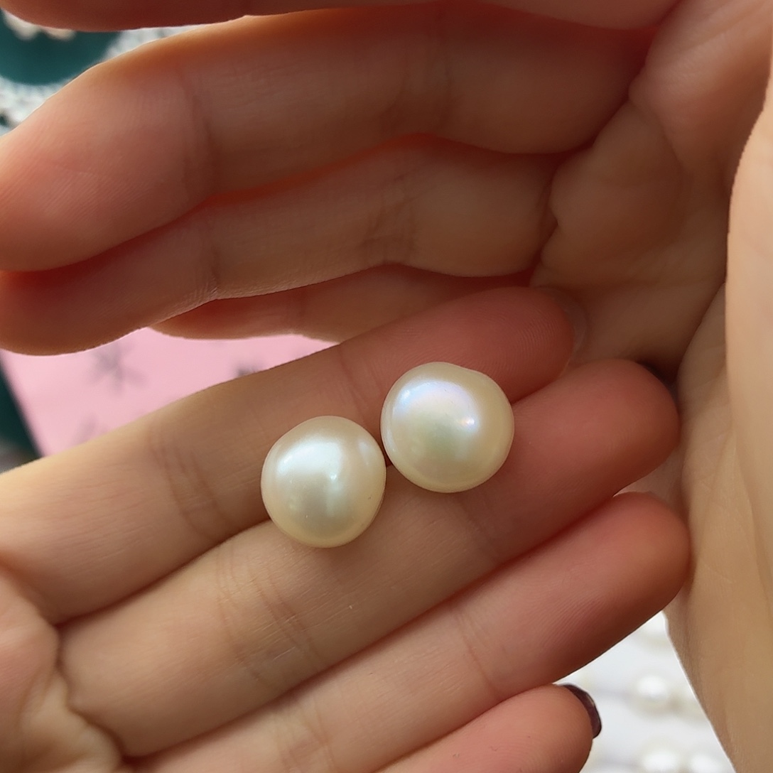 淡水珍珠银S925镶嵌耳饰49有纹