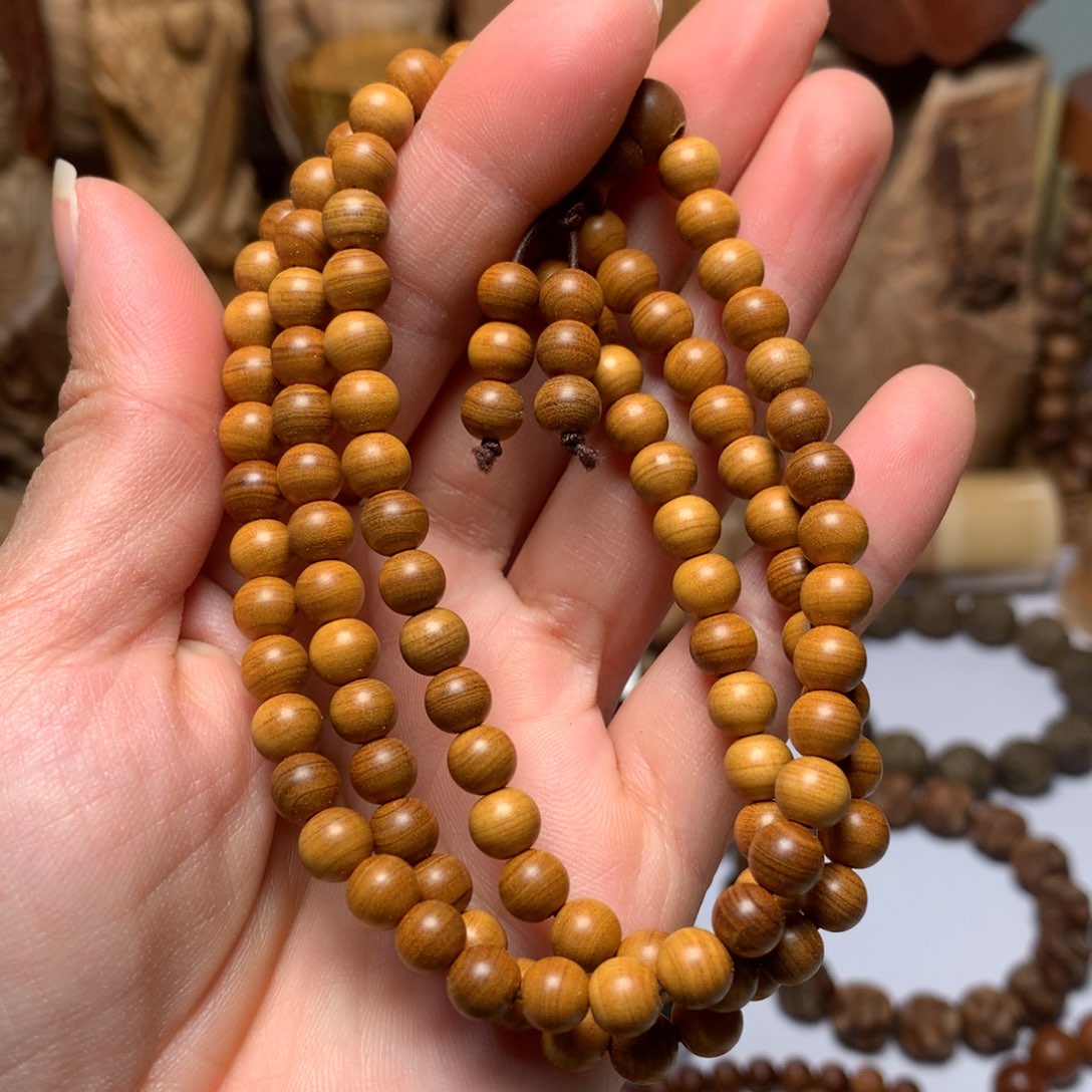 檀香木手串/手链老山檀香0.6多圈横纹黑肉